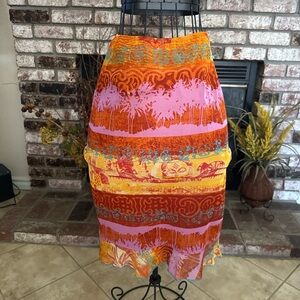 Vintage Y2K low waist midi floral mesh skirt